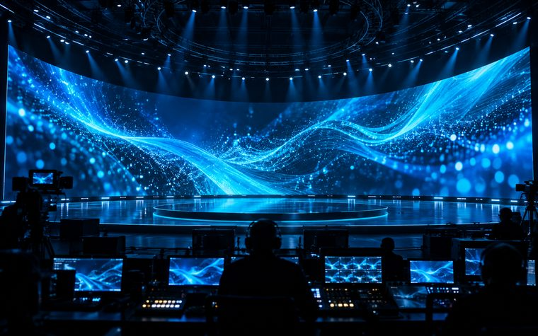 Large LED wall in a live production venue